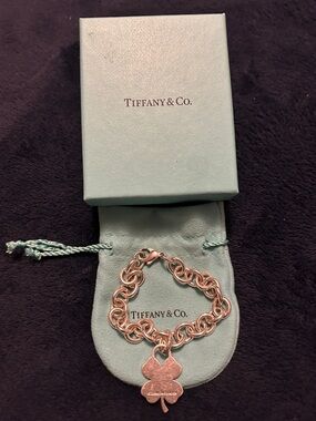 Tiffany & Co. Sterling Silver Clover Charm Link Bracelet